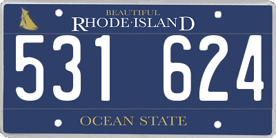 RI license plate 531624