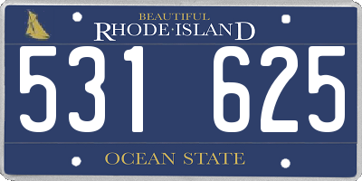 RI license plate 531625