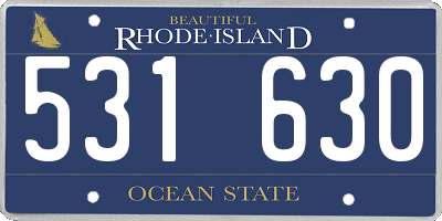 RI license plate 531630