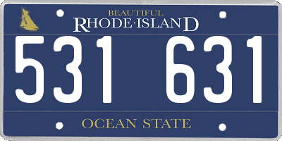 RI license plate 531631