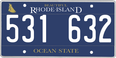 RI license plate 531632