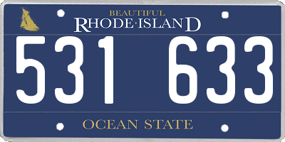 RI license plate 531633