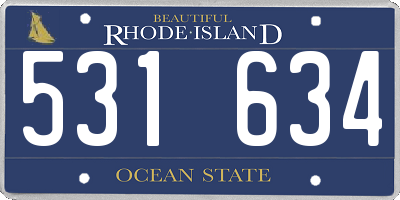 RI license plate 531634