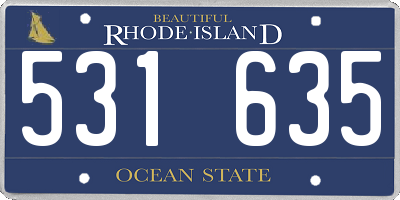 RI license plate 531635
