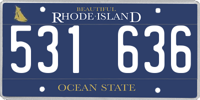 RI license plate 531636