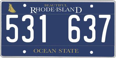 RI license plate 531637