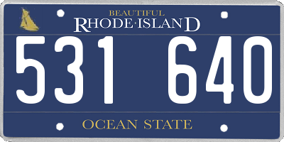 RI license plate 531640