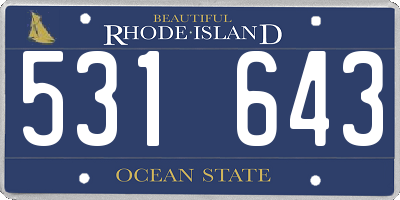 RI license plate 531643