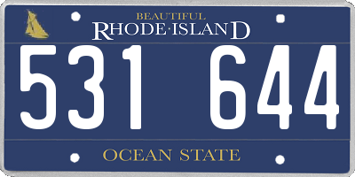 RI license plate 531644