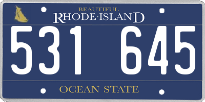 RI license plate 531645