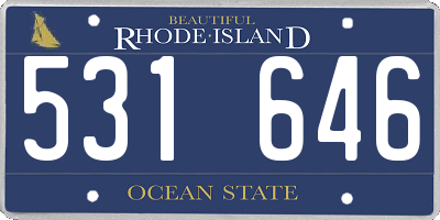 RI license plate 531646
