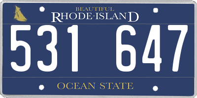RI license plate 531647