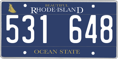 RI license plate 531648