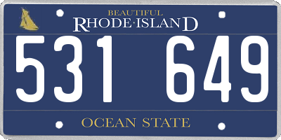 RI license plate 531649