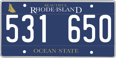 RI license plate 531650