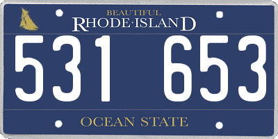 RI license plate 531653
