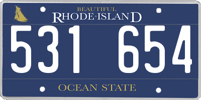 RI license plate 531654