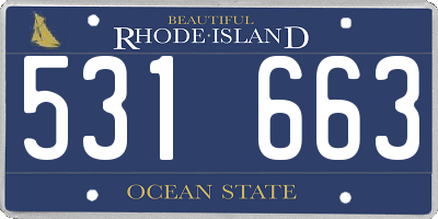 RI license plate 531663