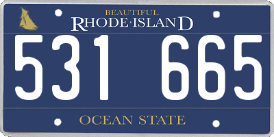 RI license plate 531665