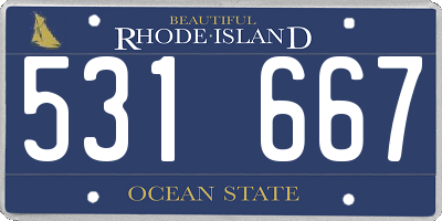 RI license plate 531667