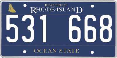 RI license plate 531668