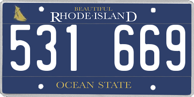 RI license plate 531669