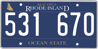 RI license plate 531670