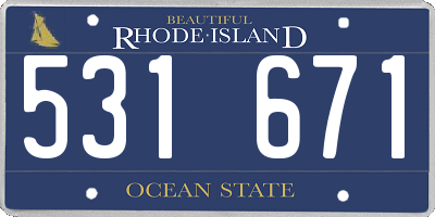 RI license plate 531671
