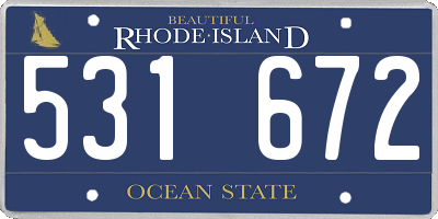 RI license plate 531672