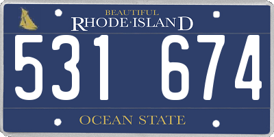 RI license plate 531674