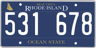 RI license plate 531678