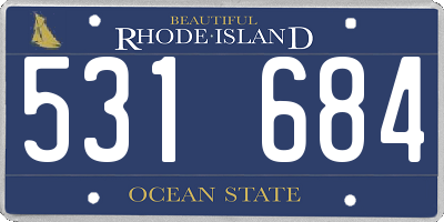 RI license plate 531684