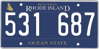 RI license plate 531687