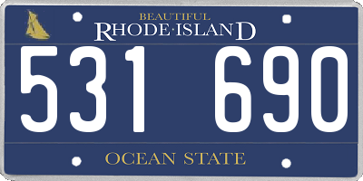 RI license plate 531690