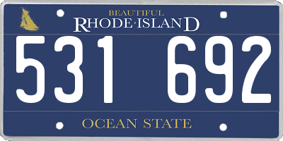 RI license plate 531692