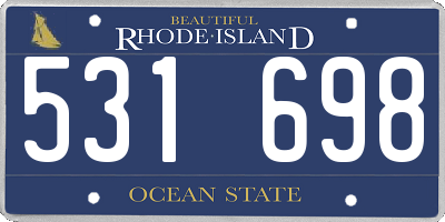 RI license plate 531698