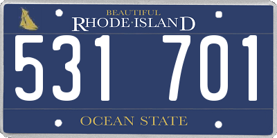 RI license plate 531701
