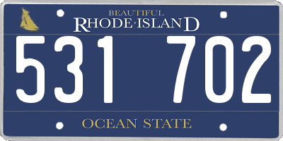 RI license plate 531702