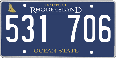 RI license plate 531706