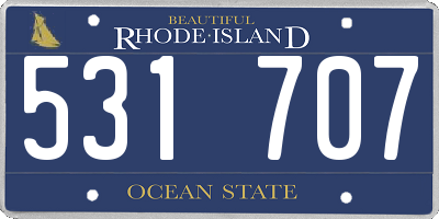 RI license plate 531707