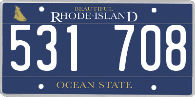 RI license plate 531708