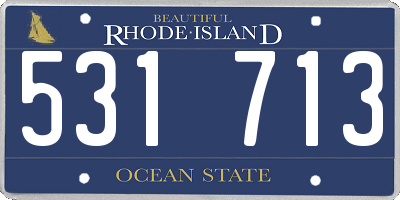 RI license plate 531713
