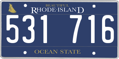 RI license plate 531716