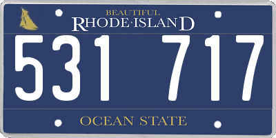 RI license plate 531717