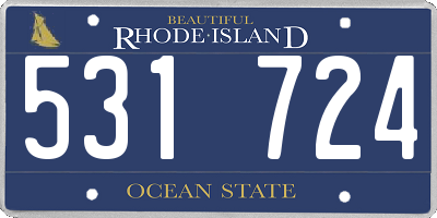 RI license plate 531724