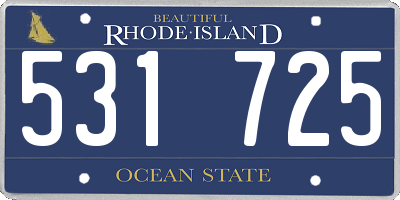 RI license plate 531725