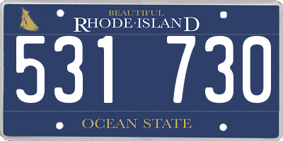 RI license plate 531730
