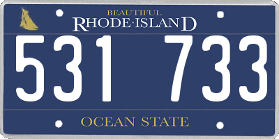 RI license plate 531733