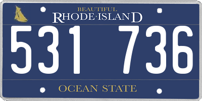 RI license plate 531736
