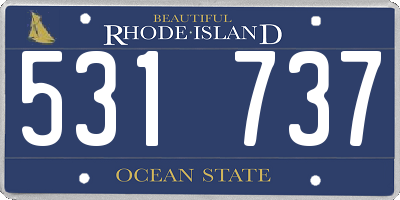 RI license plate 531737